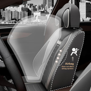 ASLONG 5PCS Angel Wings Front and Back Car Seat Covers Auto Interior Accessories with Water Proof Nappa Leather for Cars SUV Pic
