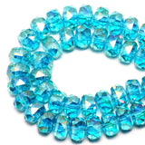 DIQIO 6mm Sparkle Rondelle Crystal Beads for Jewelry Making - Spacer Faceted Beads for Bracelets(93-97pcs, Sea Blue)