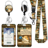 Gctriki Cute Hamster Retractable ID Badge Holder with Lanyard, Heavy Duty Nurse Badge Reel with Carabiner Clip, Teacher ID Card 