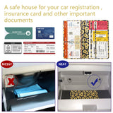 Car Registration and Insurance Card Holder - Leather Vehicle Glove Box Automobile Documents Paperwork Wallet Case Organizer for