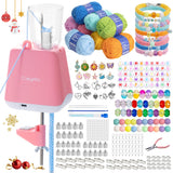 Caydo iCord Bracelet Maker Kit for Beginners, Electric i-Cord Knitting Machine, Automatic Knitting Yarns to i-Cords, 352pcs Brac