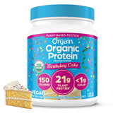 Orgain Organic Vegan Protein Powder, Birthday Cake - 21g Plant Based Protein, 7g Prebiotic Fiber, Low Net Carb, No Lactose Ingre