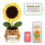 THEGIFTY Emotional Support Crochet Sunflower Doll - Handmade Thank You Gift for Teachers, Mentors, Moms, Coworkers - Graduation,