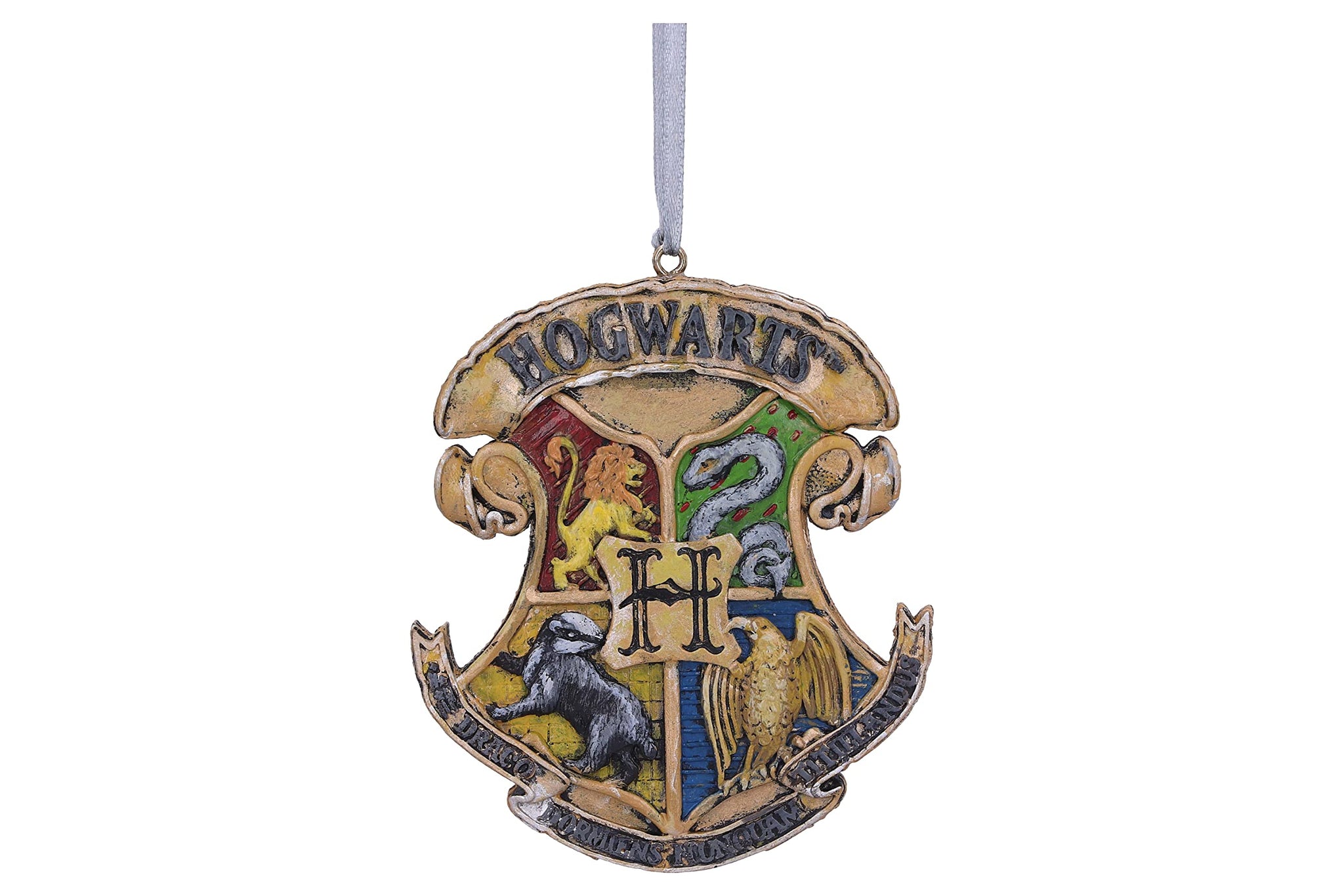 Nemesis Now Harry Potter Hogwarts Crest Hanging Ornament, Yellow, 8Cm