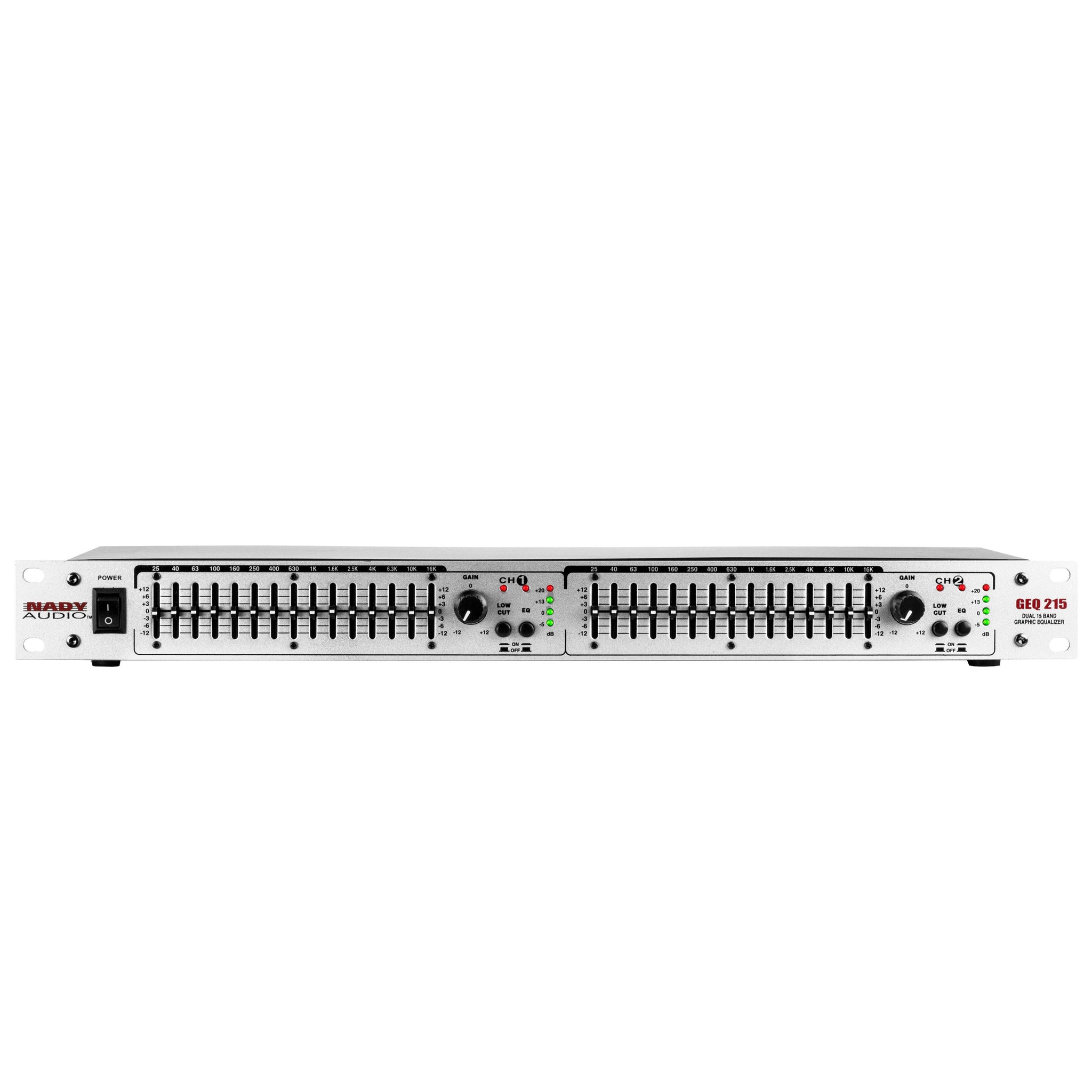 Nady Geq-215 Graphic Equalizer, 2-Channel 15 Frequency Bands Of Eq, Fits In A 19Single Rack Space, Balanced Xlr And 1/4T