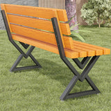 BOTAOYIYI Bench Legs 16 Inch Triangle Metal Chair Base Legs with Backrest Bracket Set of 2 DIY Project Suit for Butcher Block co