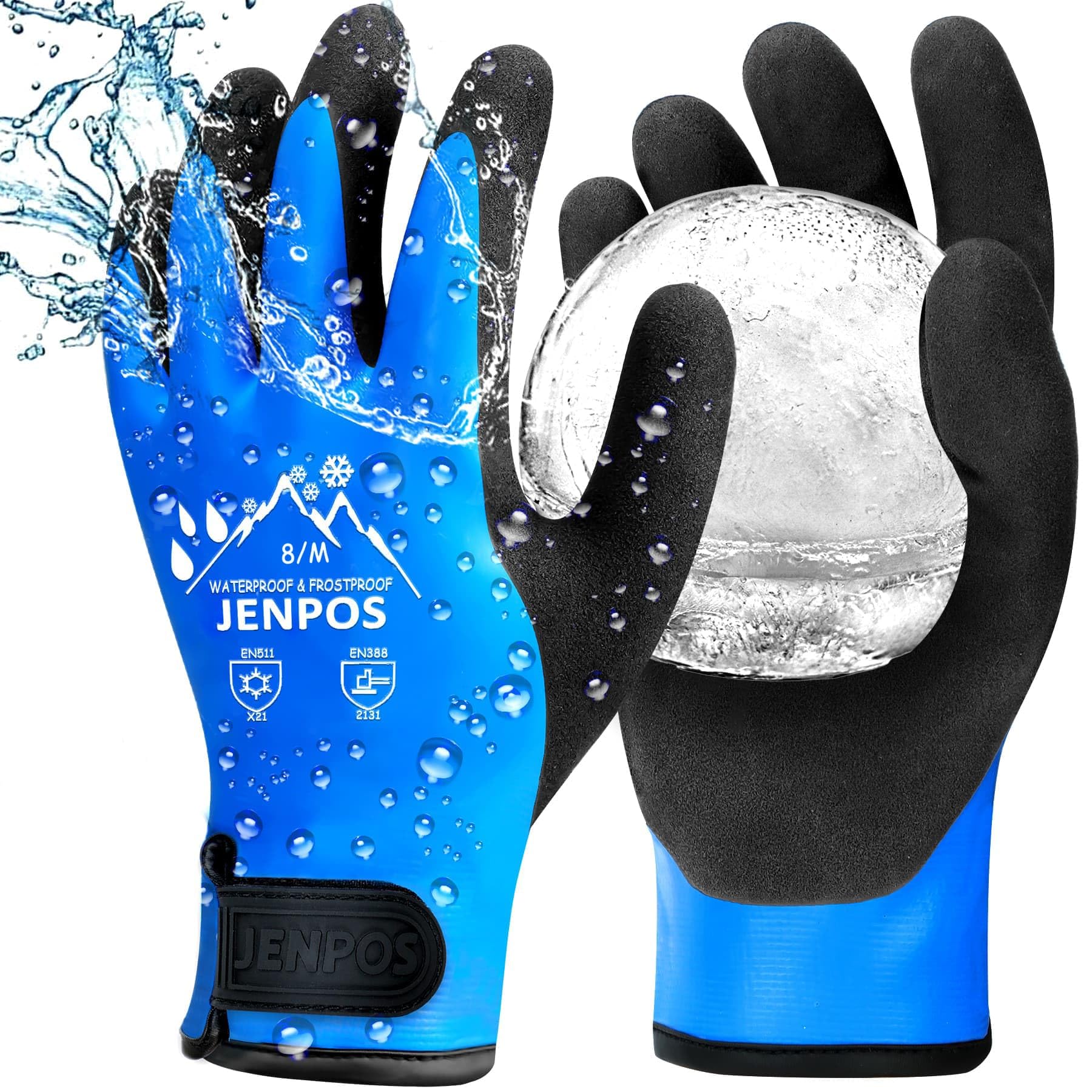 100% Waterproof Winter Work Gloves for Men and Women, Touchscreen Thermal Insulated Freezer Gloves with Grip, Ideal for Cold Wea