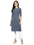 Wedani Women Crepe Printed Kurti (Krt482) (Small Turqiouse),Turqiouse,S