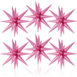 6PCS Star Balloons, 22Inch Large Pink Star Balloon Explosion Foil Balloons Cone Spike Balloon for Birthday Graduation Wedding An
