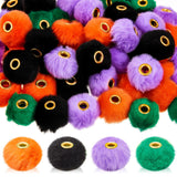 Ferreve 200 Pcs Fluffy Faux Fur Pom Poms Beads Mixed Color Soft Puff Beads for DIY Pens Jewelry Keychain Handicraft Craft Access