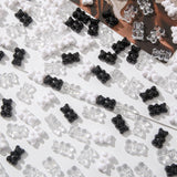BERMRO 200pcs Bear Beads Black White Gummy Bear Acrylic Bear Beads Colorful Cute Bear Beadsy Bear for Necklace Bracelet Key Chai
