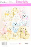 Simplicity US8044OS Childrens Stuffed Animal Toy Sewing Pattern, One Size