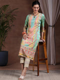 Libas Women'S Crepe Printed Straight Kurta (29267 Green Green L