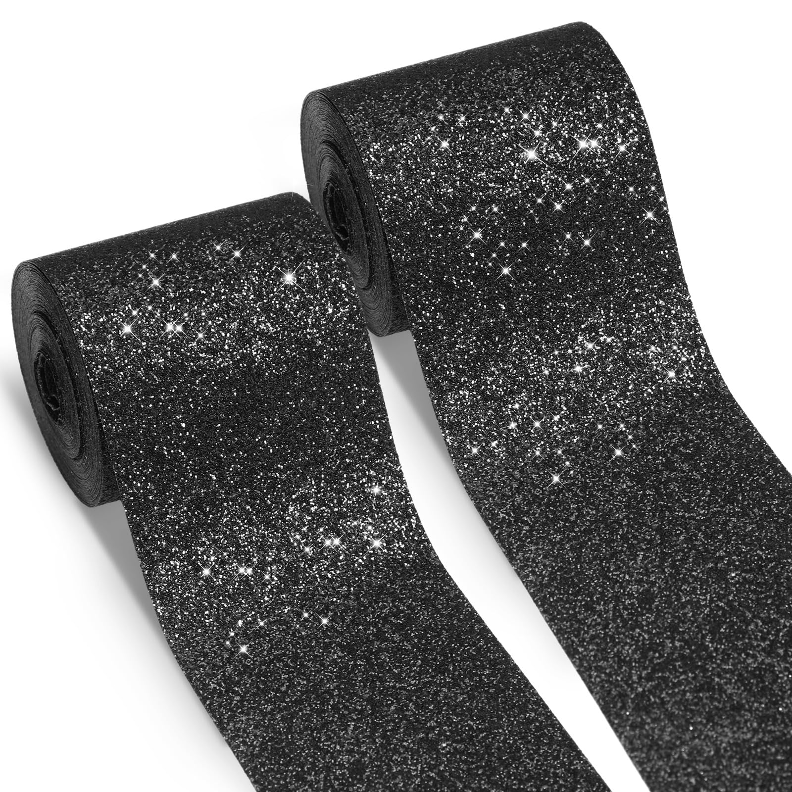 LOYIM Black Glitter Ribbon 20 Yards Shiny Wrapping Cut Edge Ribbon for Gift Wrapping Crafts Wreath Chritmas Tree Decoration Holi