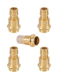 (Pack of 5) EFIELD 1/2 Copper Press X 1/2 PEX-A Expansion Adapter For Copper and Pex Pipe Connection, Brass Made (5, 1/2),(PEX19
