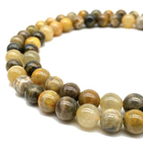 ABCGEMS Indonesian Bumble Bee Jasper Beads (Mine Inside an Active Volcano at Mount Papandayan, West Java) Smooth Round 10mm