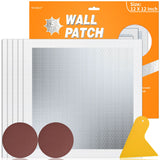 WZNBJLX Wall Patch Drywall Repair Kit, 12 x 12 Inch, Self-Adhesive Mesh Patch, Permanently Repairs Damaged Large Walls Hole and 