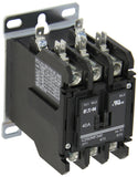 Eaton C25DNF340A Definite Purpose Contactor, 50mm, 3 Poles, Box Lugs, Quick Connect Side By Side Terminals, 40A Current Rating, 