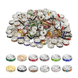 PATIKIL 8mm Rondelle Spacer Bead, 200 Pcs Crystal Rhinestone Loose Bead Spacers for Jewelry Making, DIY Bracelets, Necklace, Mul