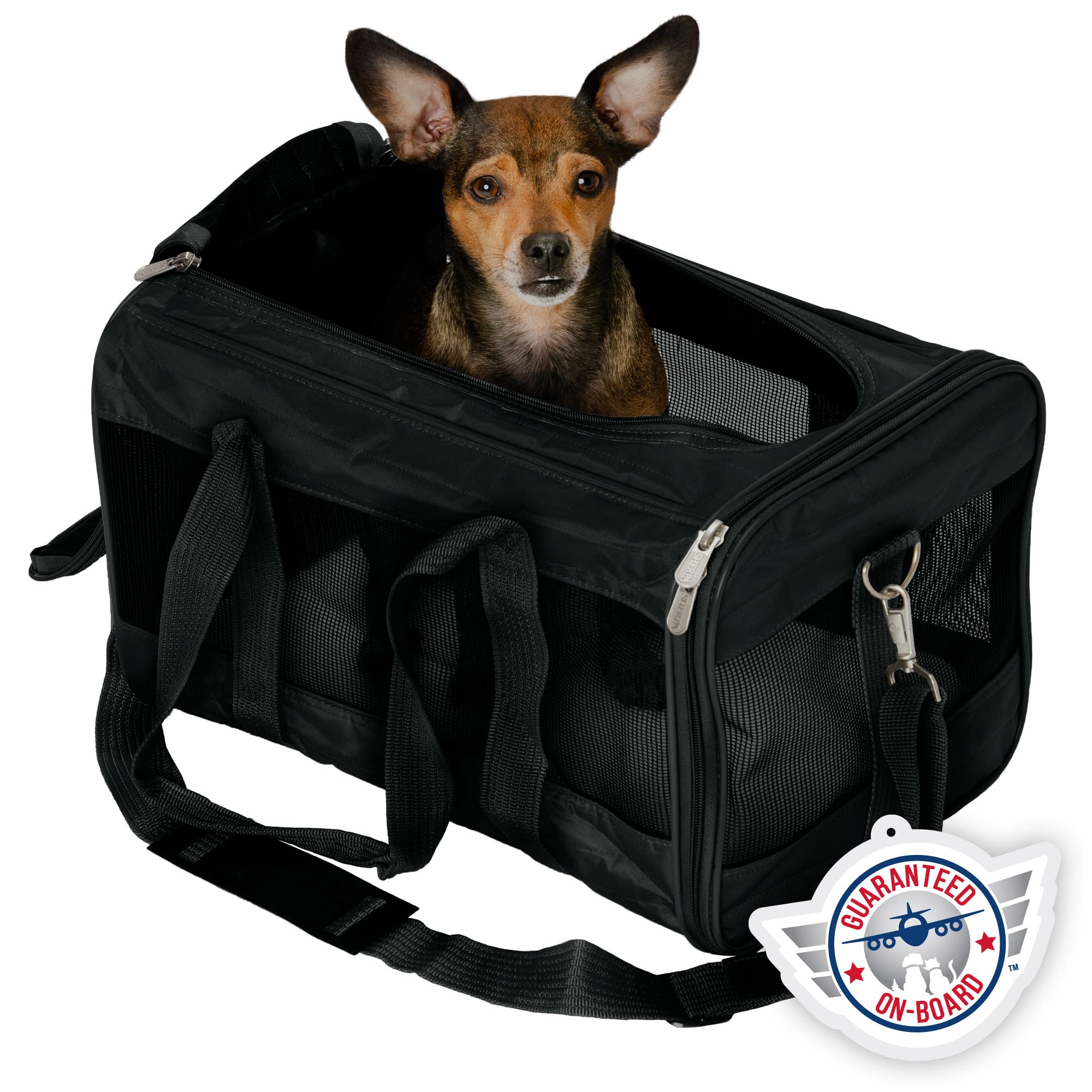 Sherpa Original Deluxe Travel Pet Carrier, Airline Approved & Guaranteed On Board - Black, Small
