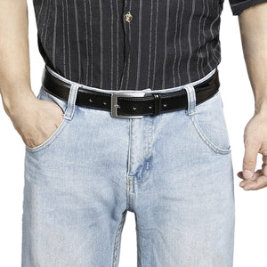XOUXOU Men's Casual Leather Jeans Belts Classic Work Business Dress Belt with Prong Buckle for Men (Black (S101), 38 (Waist 36))