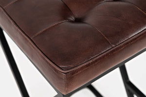 Jofran Brooks Mid-Century Leather Barstool, 15''Lx15''Wx29''H, Dark Sienna (Model: 1730-192Ds)