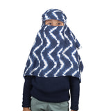 7 SeasonS Kids Cotton Scarf Cum Mask With Cap Uv Sun Protection Full Face Head Cover For Boys Girls (Cap Blue Leriyu)