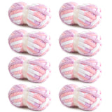 HOMBYS 8 Pack Giant Chunky Yarn - Super Bulky, Large Soft Fluffy, Tie Dye Plush Fuzzy, Mixed Color Thick Chenille Yarn for Croch