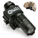 Life Mounts LED ARC Rail Light - Illuminates 1000 Feet Ahead - Airsoft Flashlight with Multi-Modes and Full 360 Rotation - Weath
