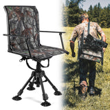 KEMIMOTO 360 Degree Silent Swivel Blind Hunting Chair, 320 Lbs Camo Height Adjustable Quick Folding Portable Comfortable Hunting