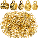 Joez Wonderful 100 Pcs Links Bail Beads, Hypoallergenic Alloy Column Spacer Beads, Gold Connector Tube Charm for Jewelry Making 
