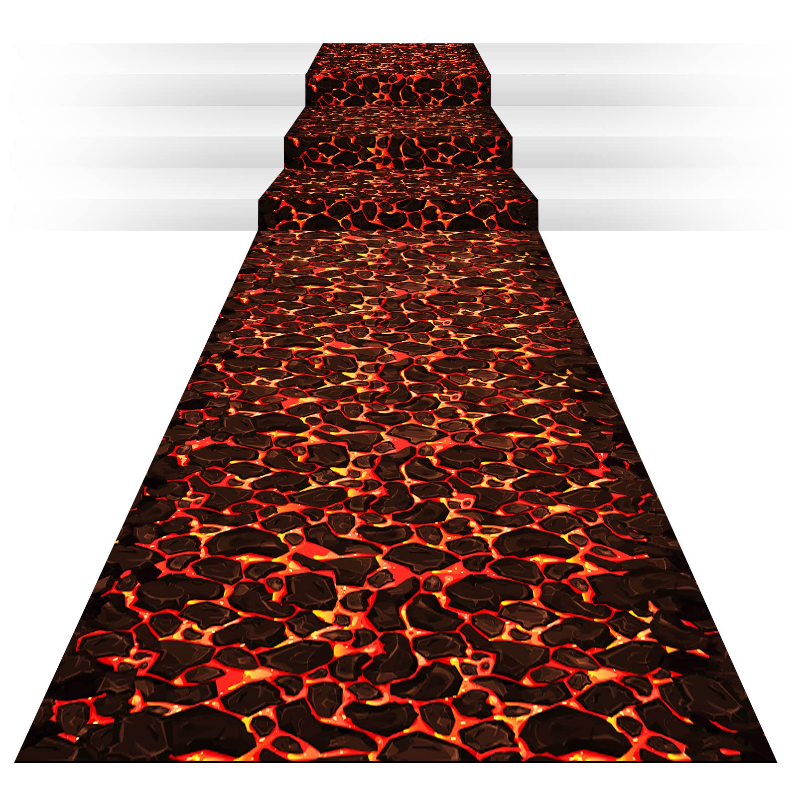 24 Inch x 10 ft Plastic Hot Coals Runner Party Decorations Lava Themed Party Theme Tablecloth Runner Table Floor Cover for Fire 