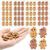 Wesiti 60 Pcs Christmas Mini Resin Gingerbread Men Charms for DIY Craft Miniature Gingerbread Figurines Tiny Flat Back Ornaments
