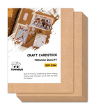 TOWNBUS 100 Nos of A5 Size Kraft Cardstock Paper 300gsm for Painting, Arts and Crafts, menu Cards and DIY