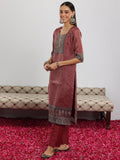 Libas Women'S Silk Blend Kurta Set (49138 Maroon L