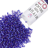 Miyuki Delica Seed Beads - Size 11/0 (1.6 mm), DB0696, Semi Matte Silver-Lined Cobalt Dyed, 7.2 g, Approx. 1440 Beads, Made in J