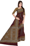 Tamaira Fashion Womens Plain Weave Pure Cotton Saree Without Blouse Piece (1856_Maroon)