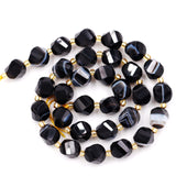 Malahill Wholesale Natural Stone Beads for DIY Jewelry Making Sold per Bag 5 Strands and one roll Cord Inside Faceted S Shape St