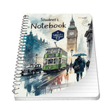 Gowoo A4 Size Spiral Notebook Ruled | London Street View Theme | 200 Pages | Best For NoteTaking, Study & Daily Writing