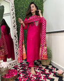 Gosriki Women'S Rayon Blend Straight Embroidered Kurta With Pant & Dupatta (Anurita Pink-Gs_Xl_Pink_X-Large),Pink,,B0DKY1KH1D