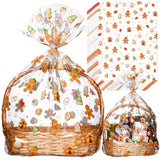 Yexiya 30 Pcs Christmas Cellophane Gift Bags 24 x 30 Holiday Gift Wrap Large Clear Basket Wrapping Plastic Christmas Candy Ginge