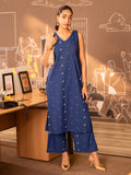Libas Women'S Pure Cotton Kurta Set (400121O_Blue_M)