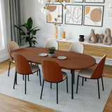 Leisuremod Tule Mid-Century Modern Fabric Dining Side Chair With Powder-Coated Steel Frame For Kitchen And Dining Room