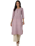 Libas Women'S Cotton Printed Straight Kurta (37256_Maroon