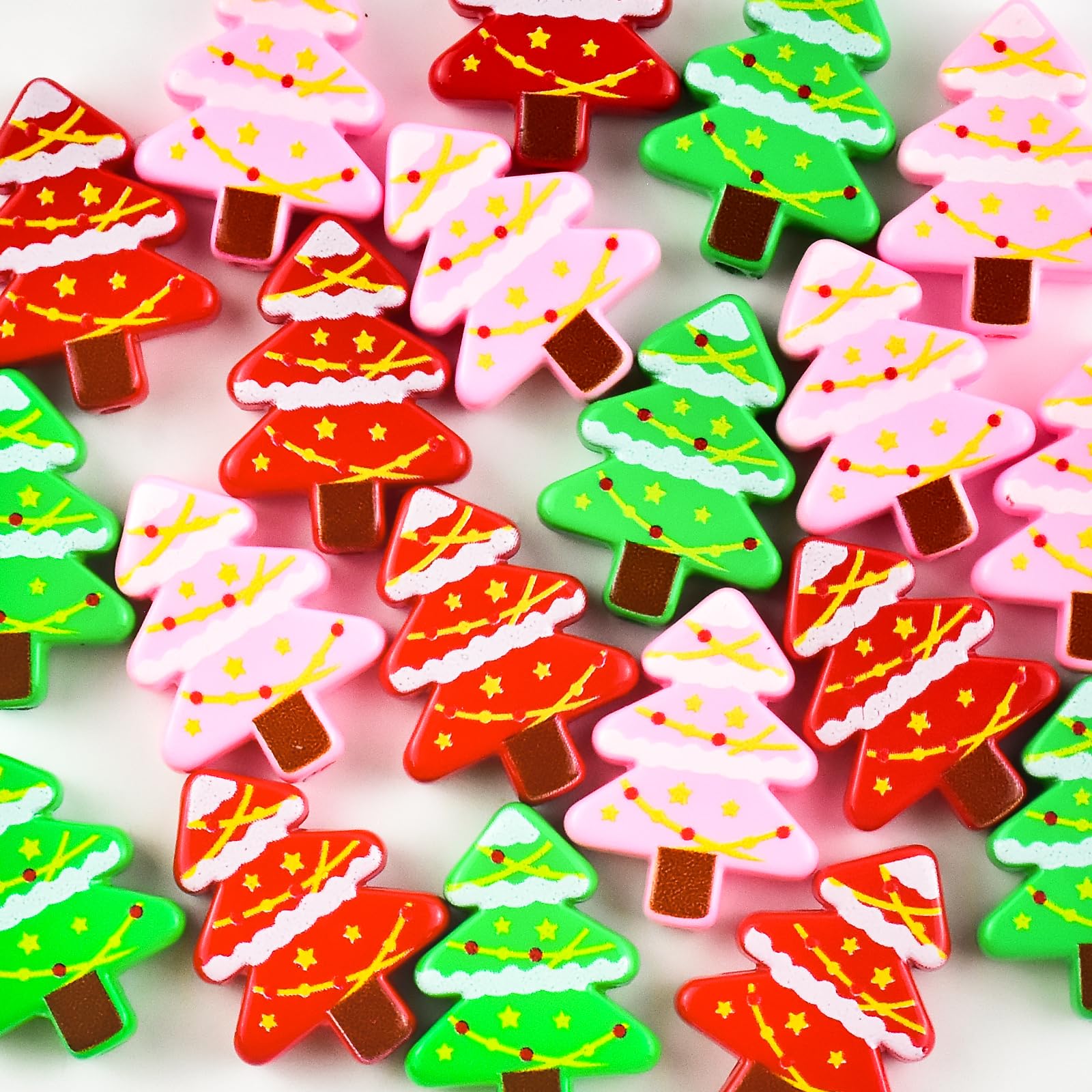 20pcs Christmas Tree Beads for Pens Fancy Focal Beads for Beadable Pens Beadable Keychains Making