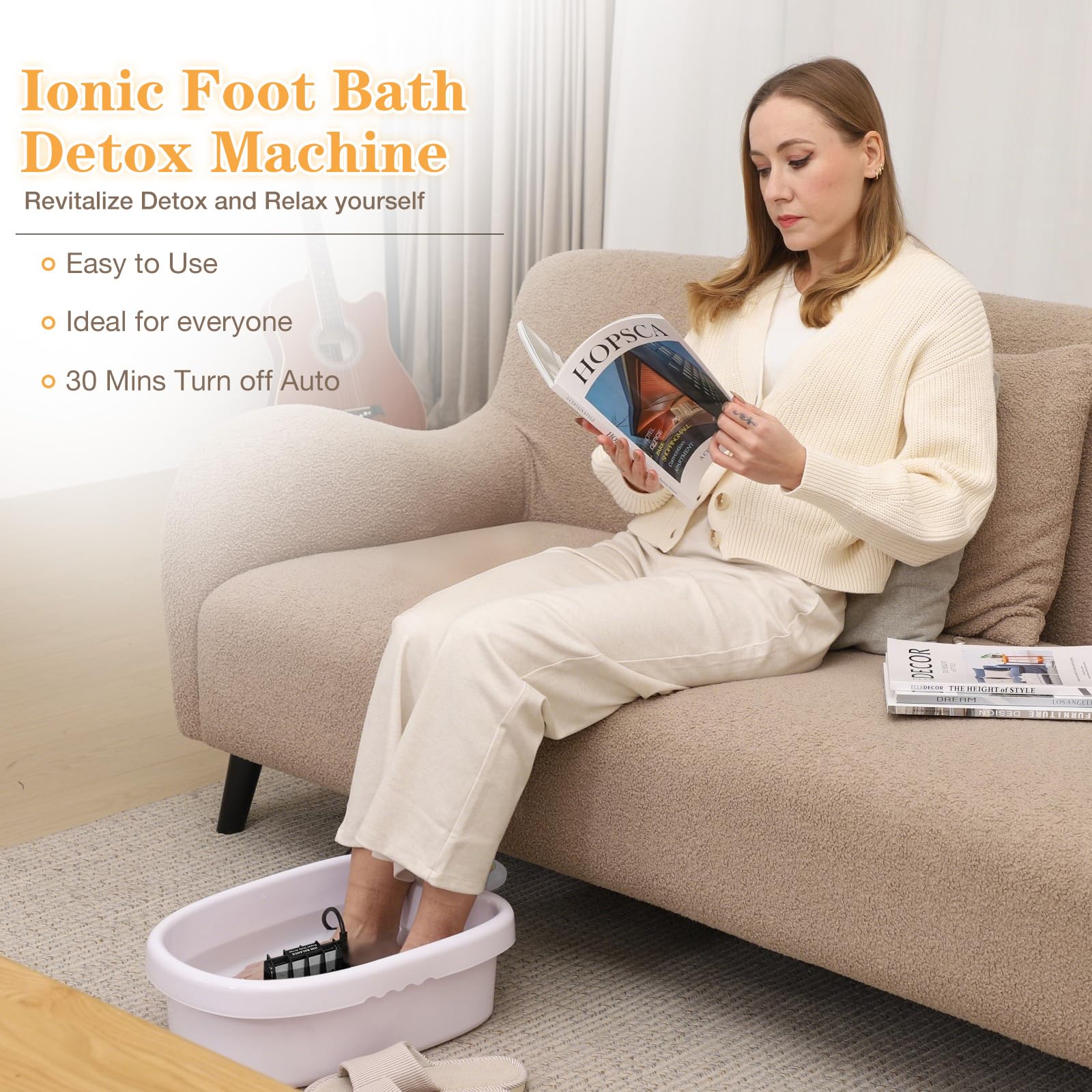 veicomtech Ionic Foot Bath Detox Machine, Feet Detox Machine for Home Use Salon, an Ionic Foot Spa at Home with 2 Super Duty Arr