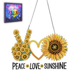 Ginfonr Diamond Painting Kits Hanging Pendant, Sunflower Diamond Art Kits for Adults, Special Shaped Rhinestone Flower Diamond A