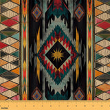 jejeloiu Southwest Geometric Fabric by The Yard 10 Yards Kids Tribal Native Design Upholstery Fabric for Chairs Red Teal Yellow 