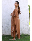 Gosriki Women'S Rayon Viscose Embroidered Straight Kurta With Pant & Dupatta (Kintu Coffee-Gs_M_Brown_Medium),Brown,,B0F13RSQCV