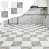 Mable Peel and Stick Vinyl Floor Tiles,20 Tiles - 12 x 12, Self Adhesive Vinfl Flooring DIY for for Kichen, Bathroom, Bedroom, D